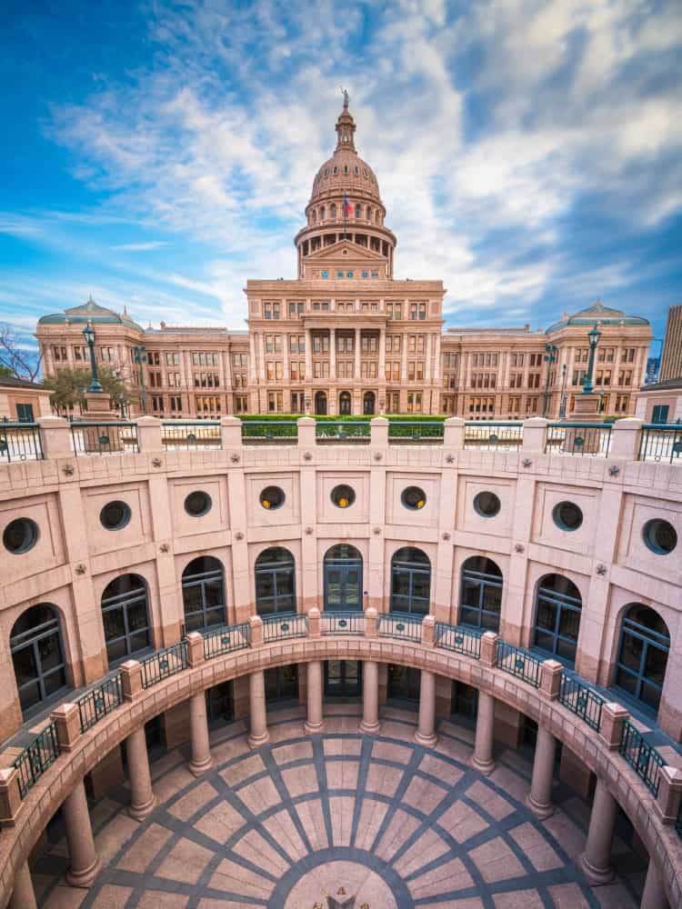 The Texas Capitol in Austin Texas
